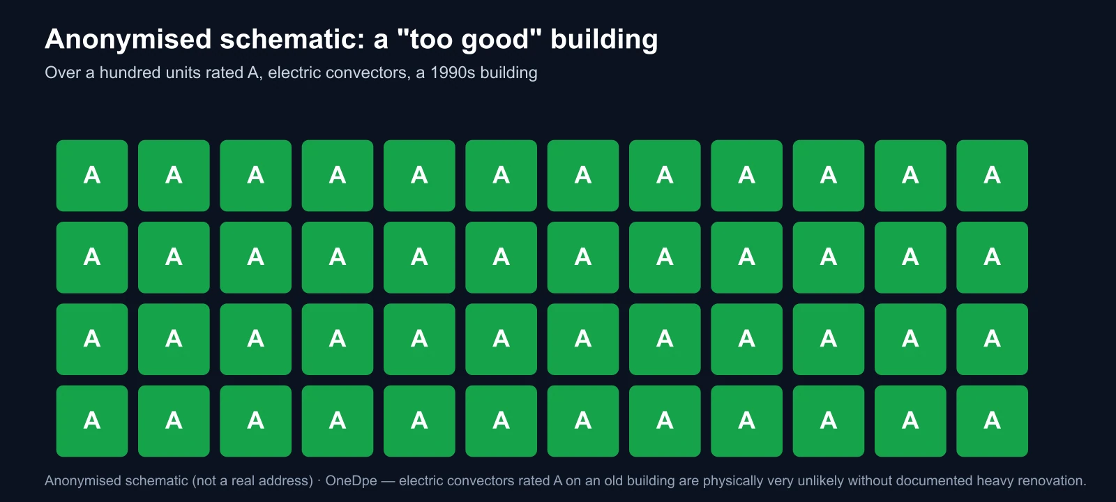 Anonymised schematic of a building whose units are all rated A